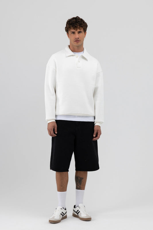 Basic Polo-Neck Sweatshirt
