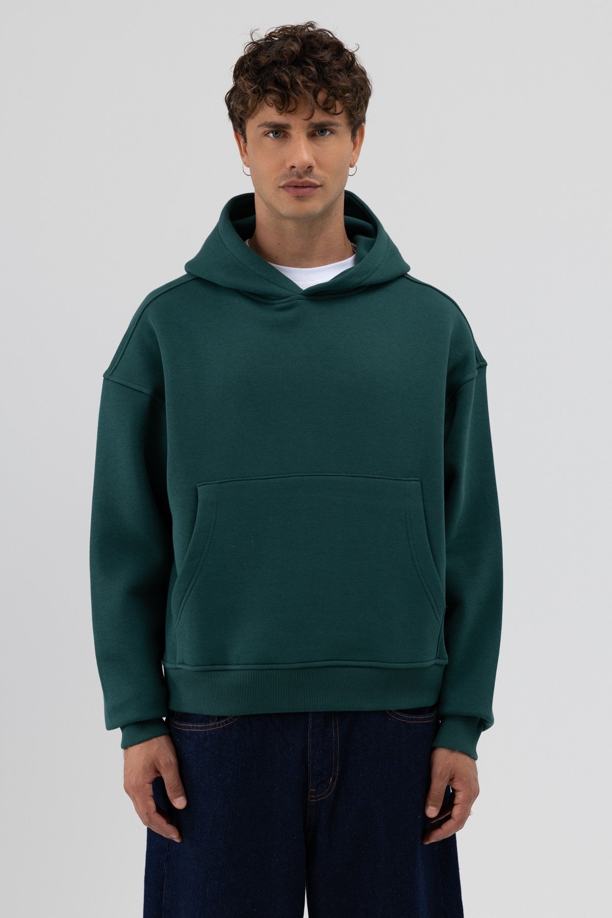 Basic Hooded Boxy-Fit Sweatshirt