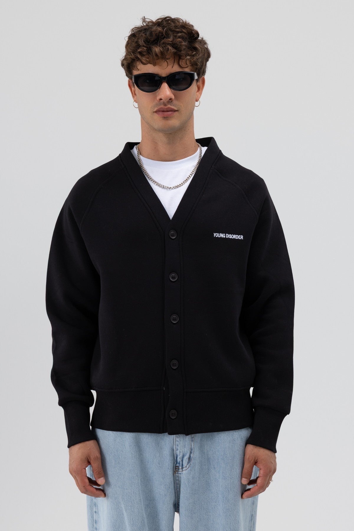 Oversized Button-Up Sweatshirt
