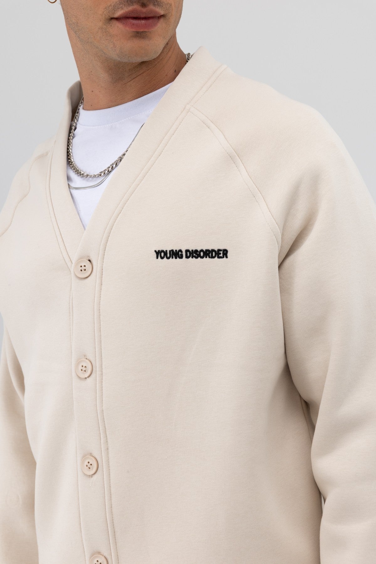 Oversized Button-Up Sweatshirt