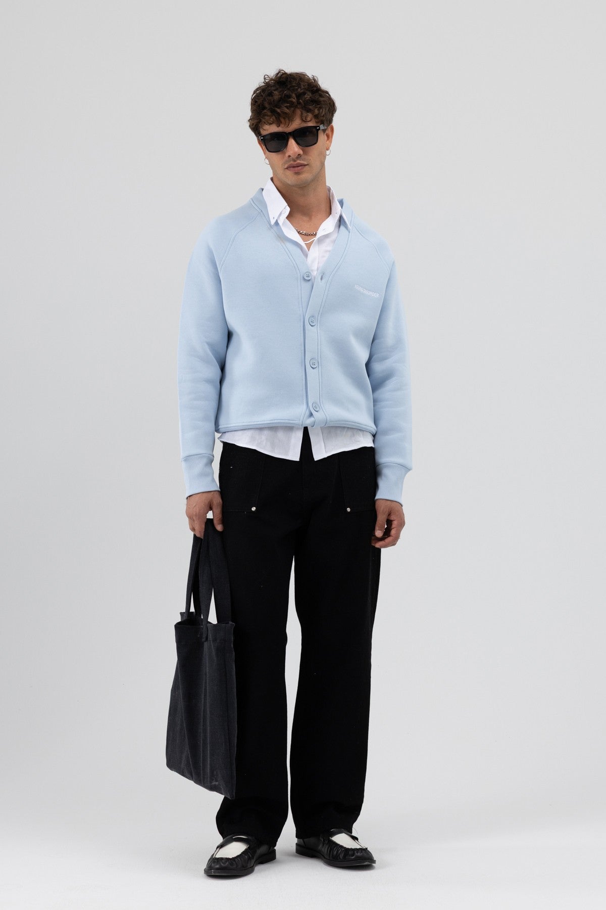Oversized Button-Up Sweatshirt