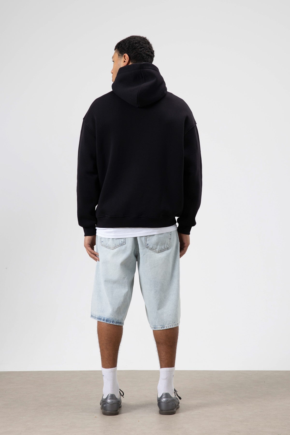Oversized Hooded Sweatshirt with Scarf Detail
