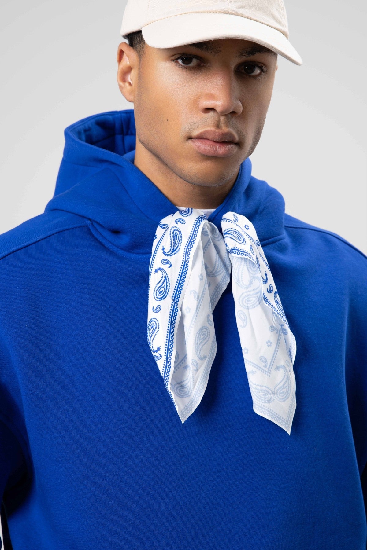 Oversized Hooded Sweatshirt with Scarf Detail