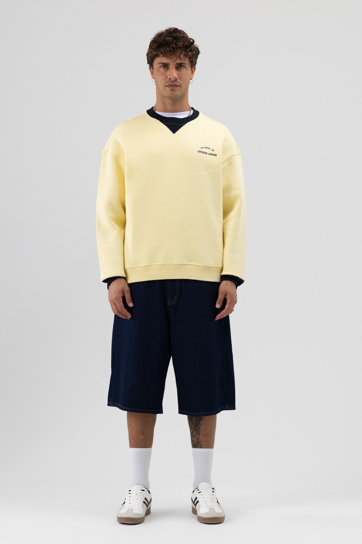 Oversized Bike Neck Print Sweatshirt