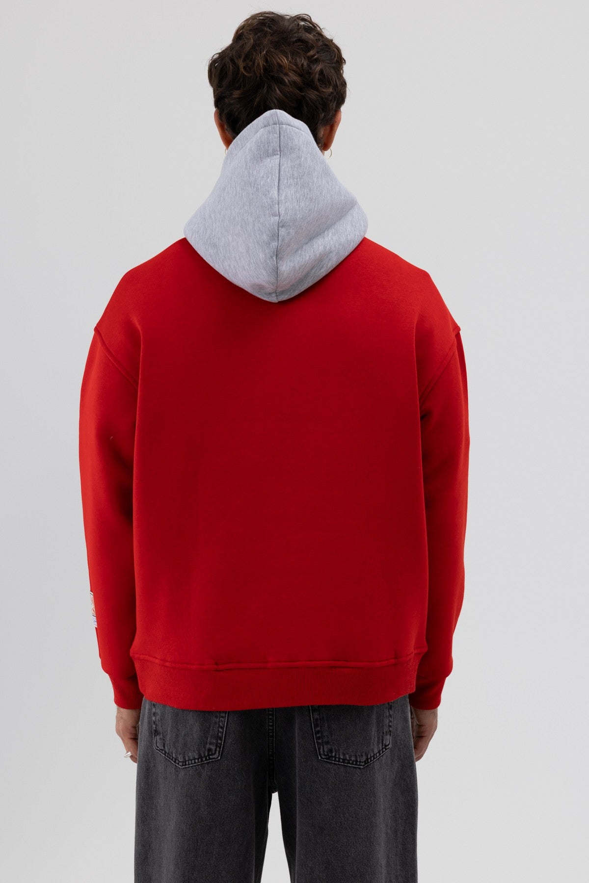 Two-Tone Printed Oversized Sweatshirt