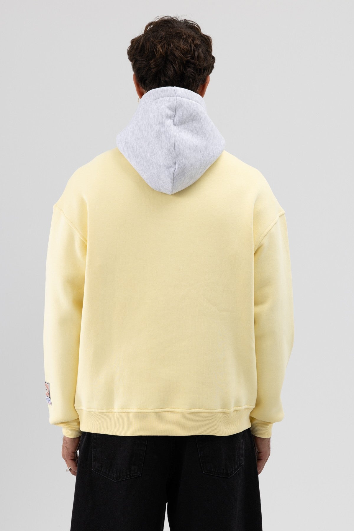Two-Tone Printed Oversized Sweatshirt