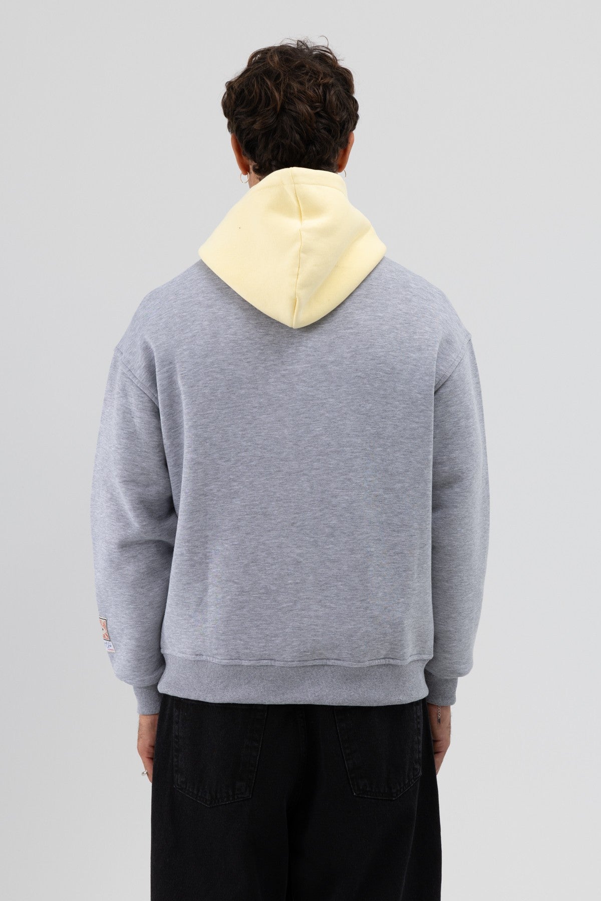 Two-Tone Printed Oversized Sweatshirt