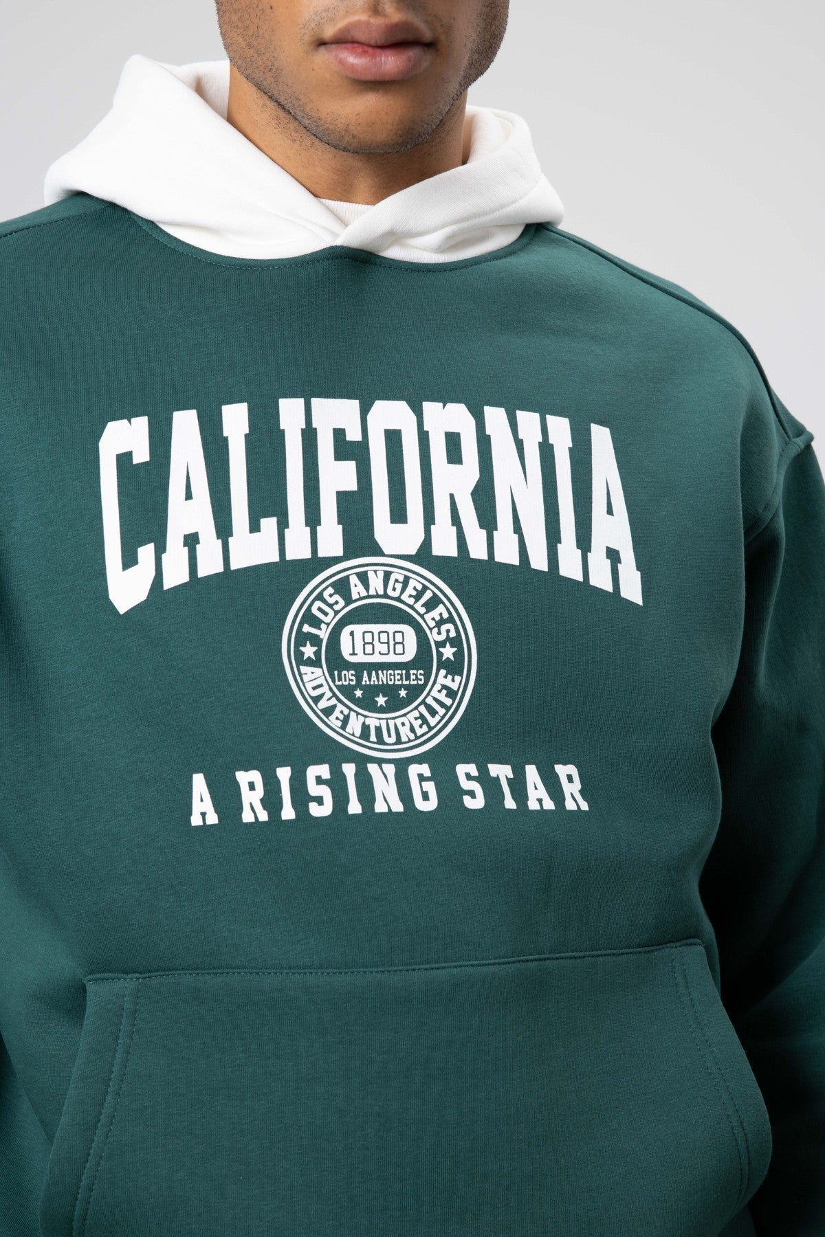 Two-Tone Printed Oversized Sweatshirt