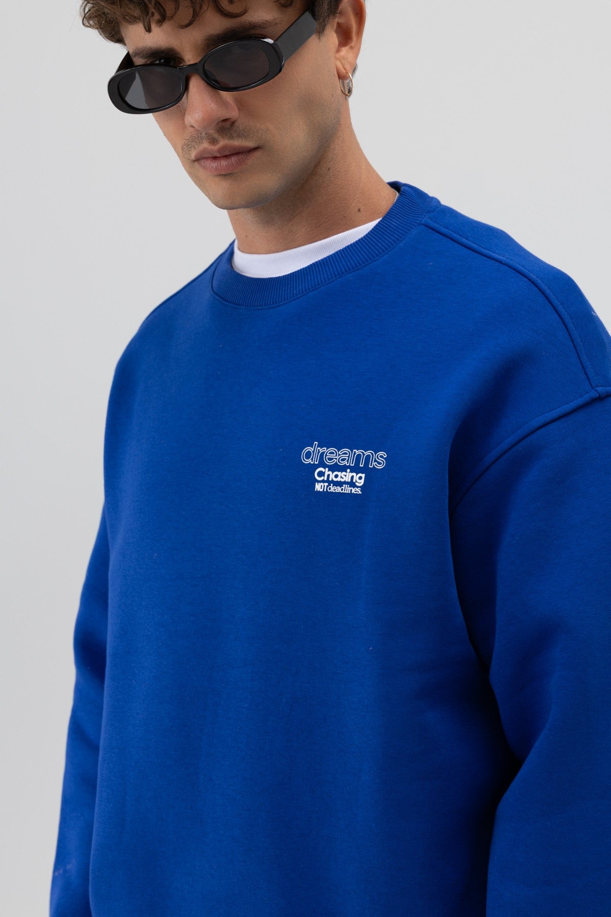 Oversized Bike Neck Print Sweatshirt V70-95