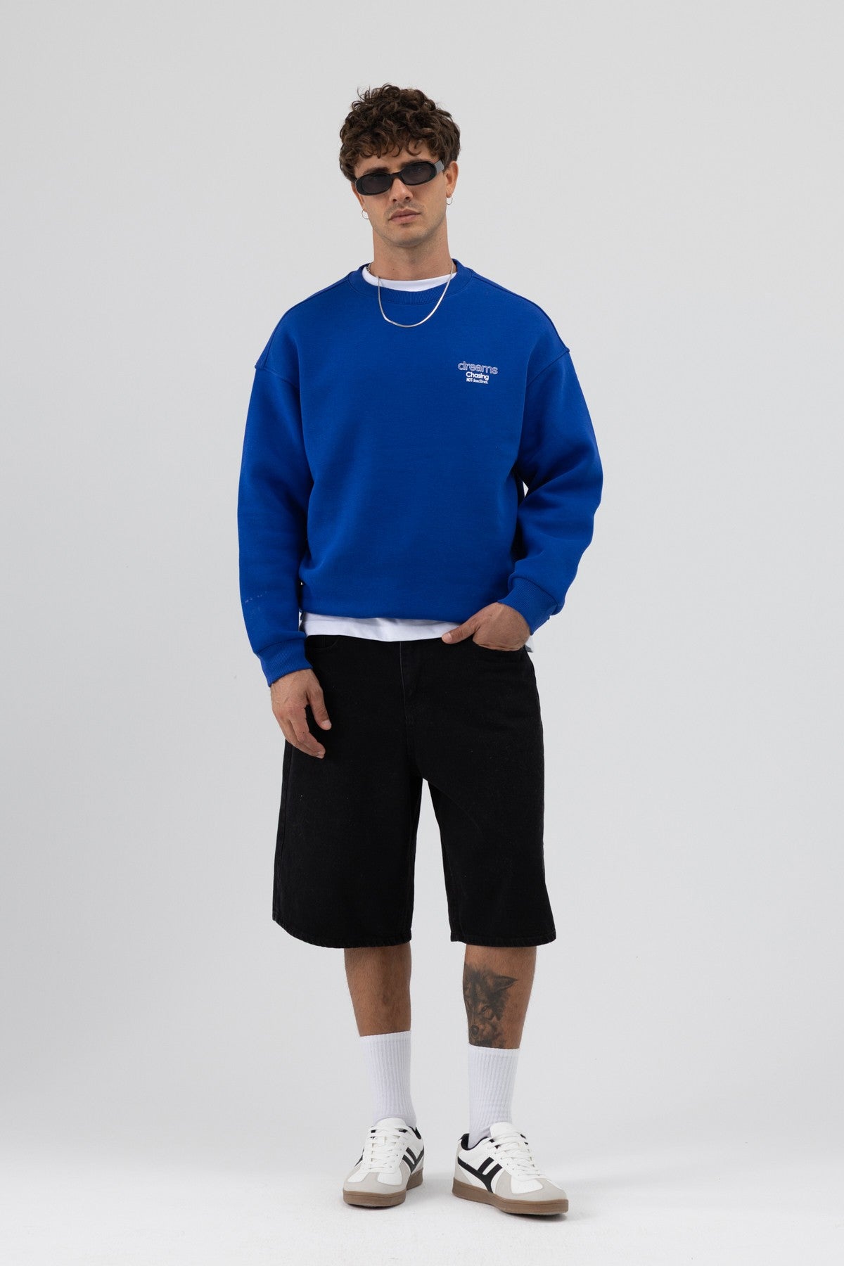 Oversized Bike Neck Print Sweatshirt V70-95