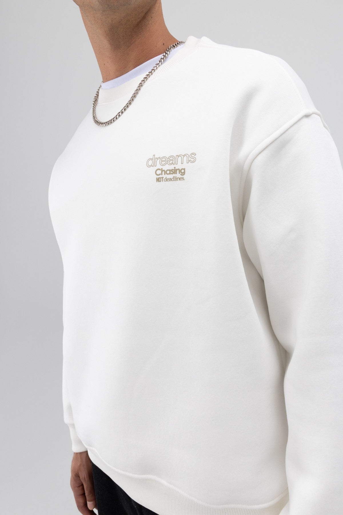 Oversized Bike Neck Print Sweatshirt V70-95