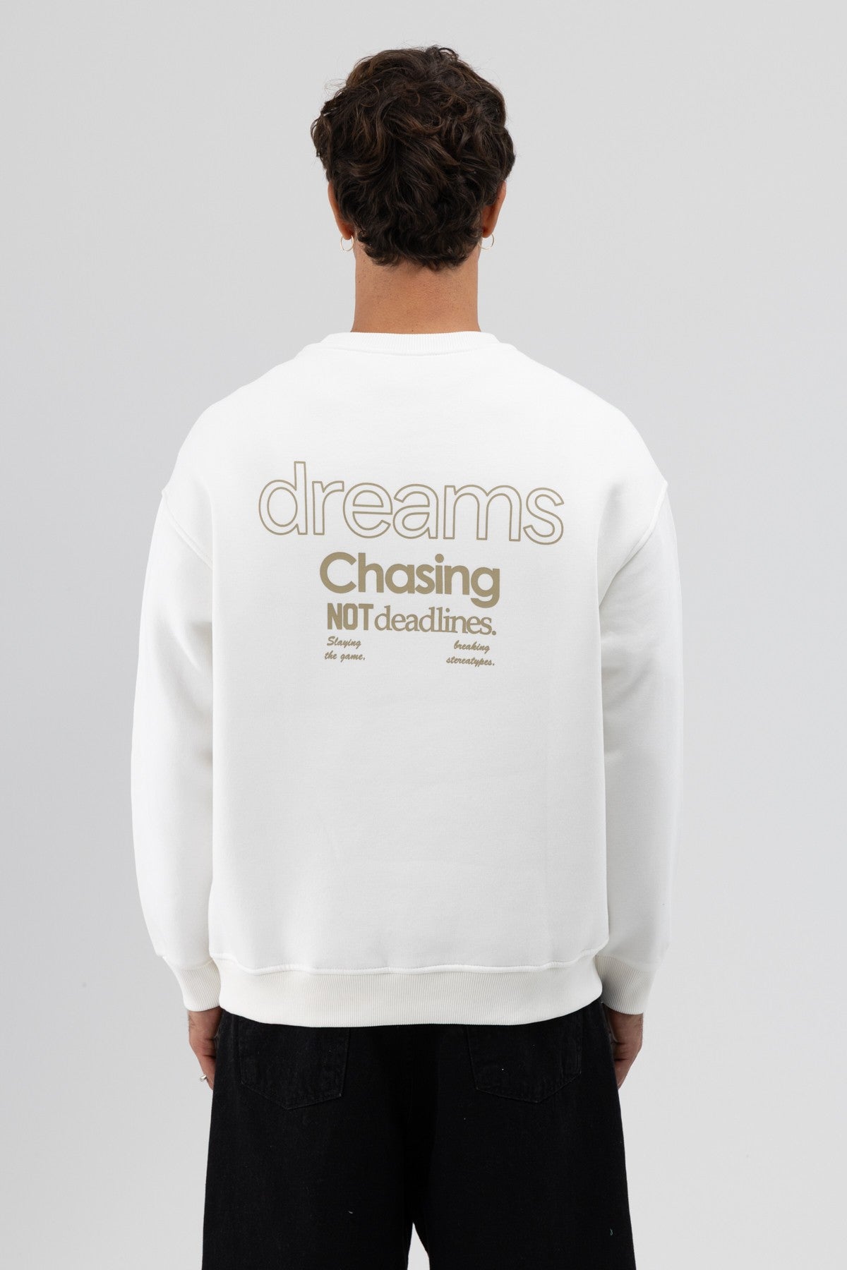 Oversized Bike Neck Print Sweatshirt V70-95