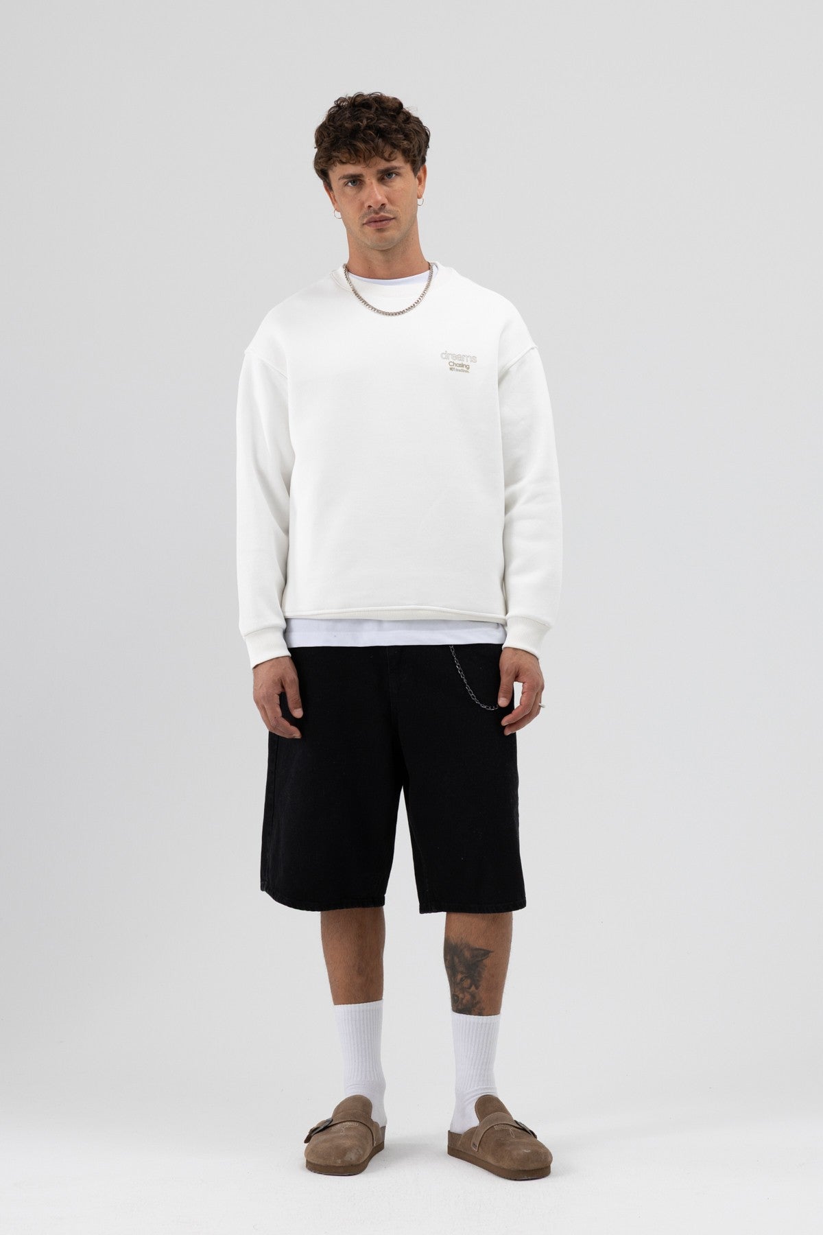 Oversized Bike Neck Print Sweatshirt V70-95