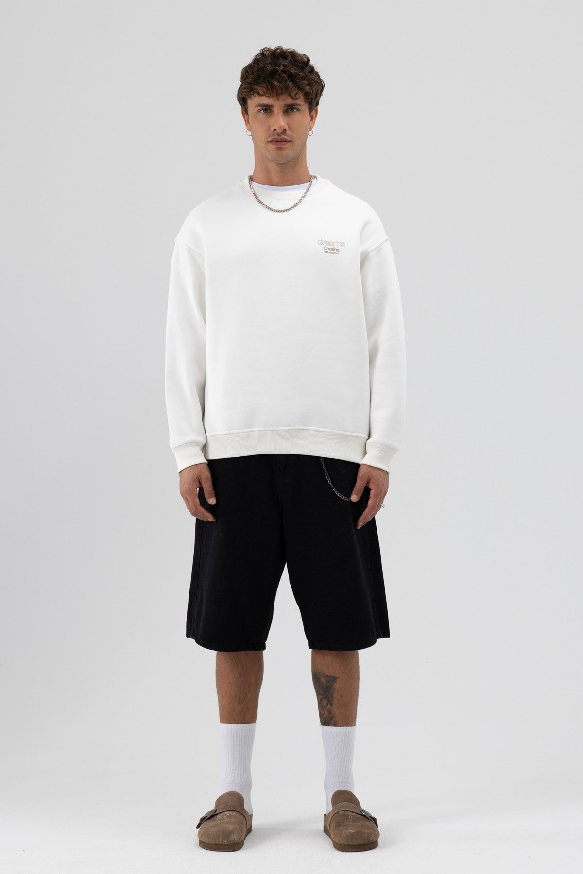 Oversized Bike Neck Print Sweatshirt V70-95