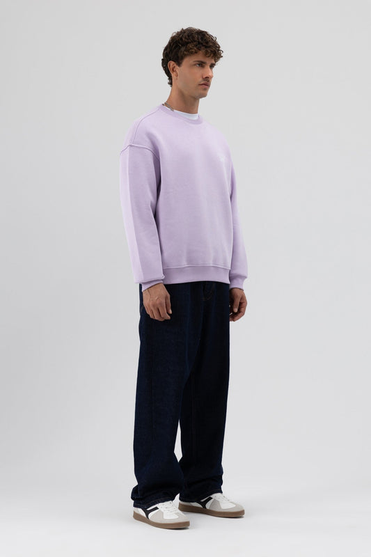 Oversized Bike Neck Print Sweatshirt