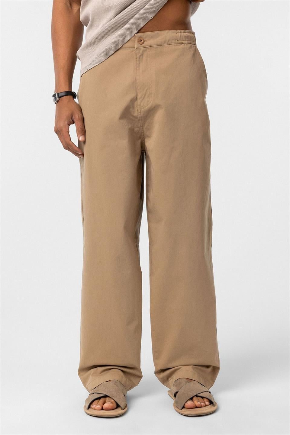Pre-Washed Gabardine Baggy Pants