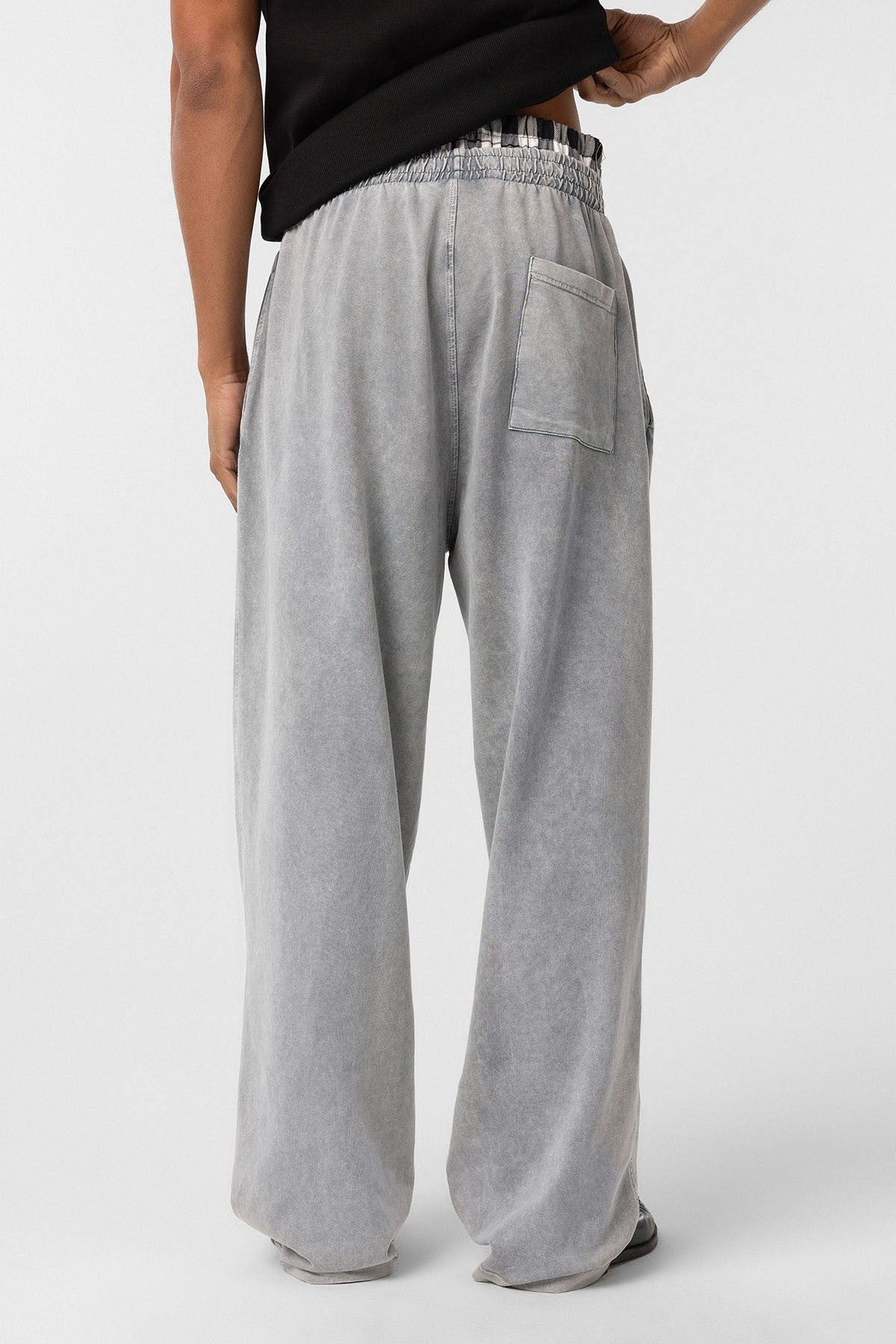 Washed, High-Waisted, Baggy Sweatpants