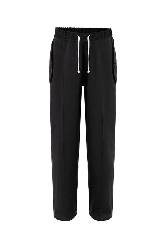Lace-Up Baggy Gabardine Pants