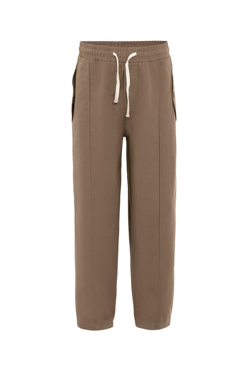 Lace-Up Baggy Gabardine Pants