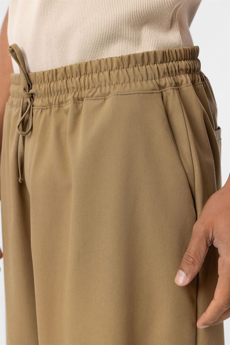 Baggy Pants with an Elastic Waistband