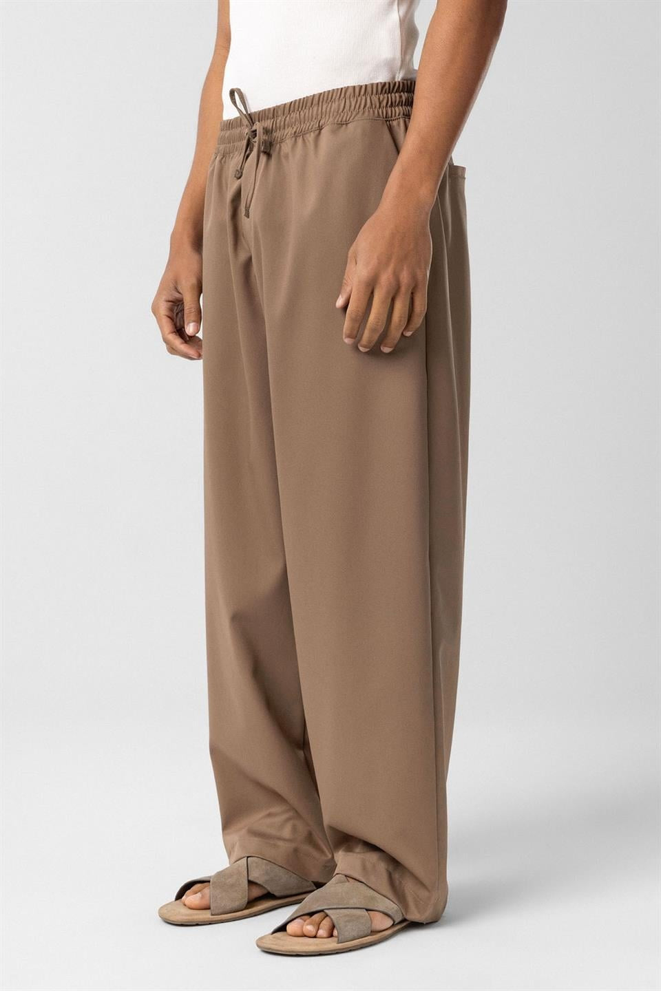 Baggy Pants with an Elastic Waistband