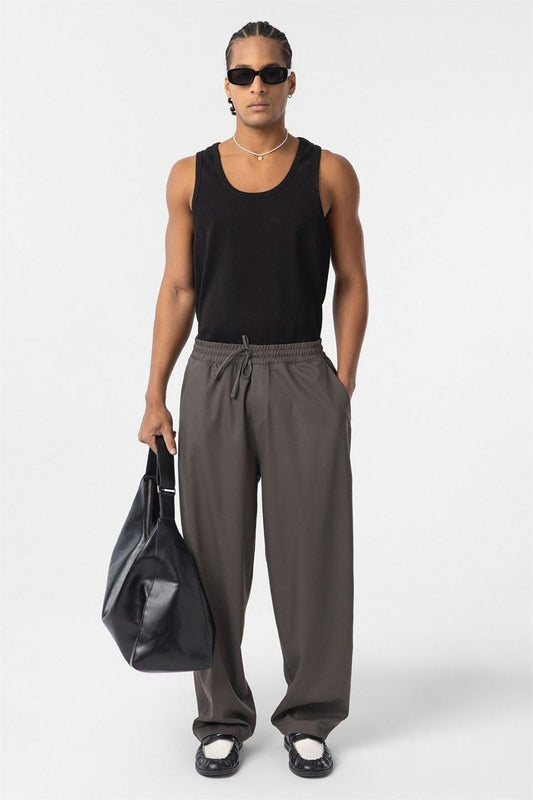Baggy Pants with an Elastic Waistband