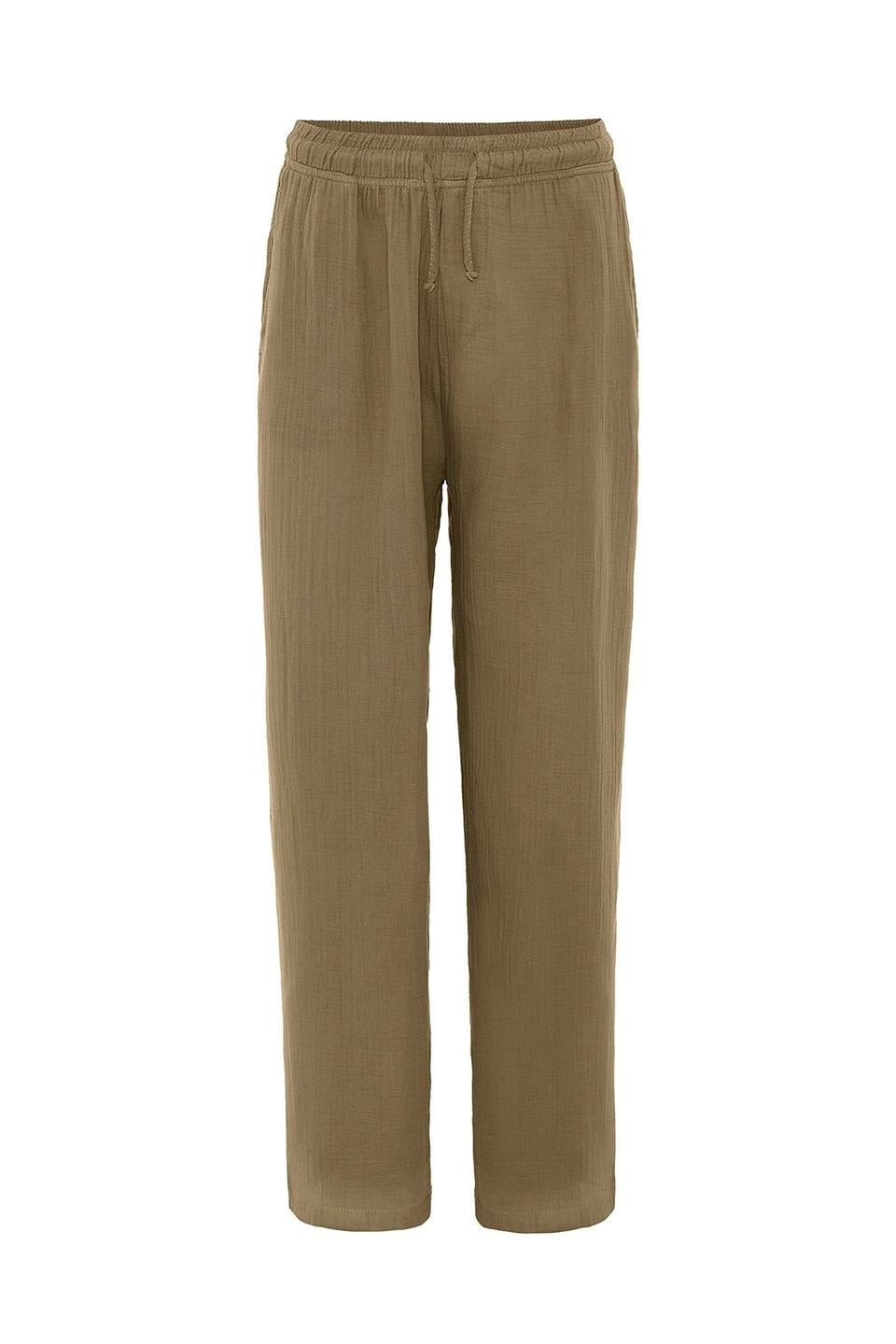 Baggy-Fit Muslin Linen Pants