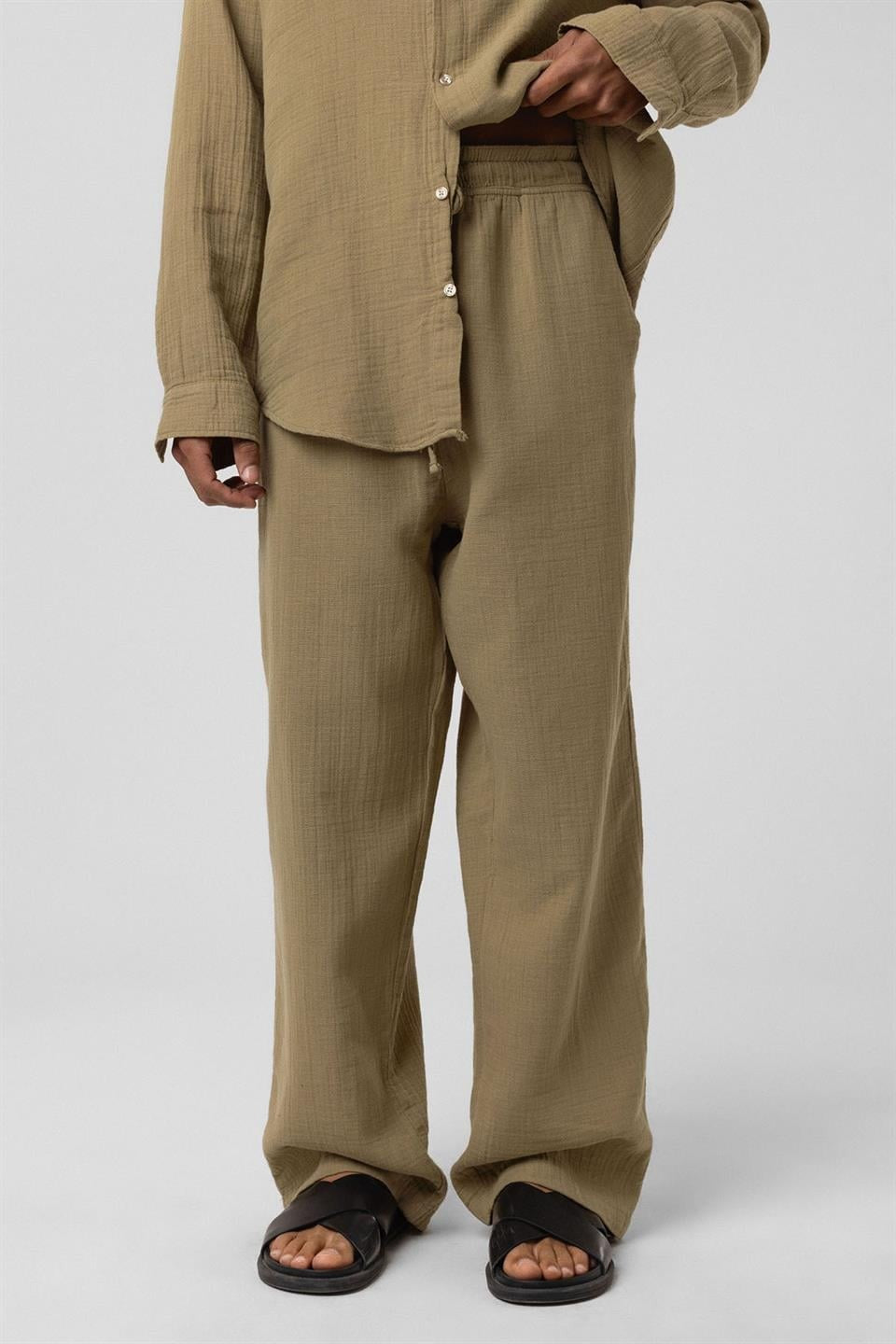 Baggy-Fit Muslin Linen Pants