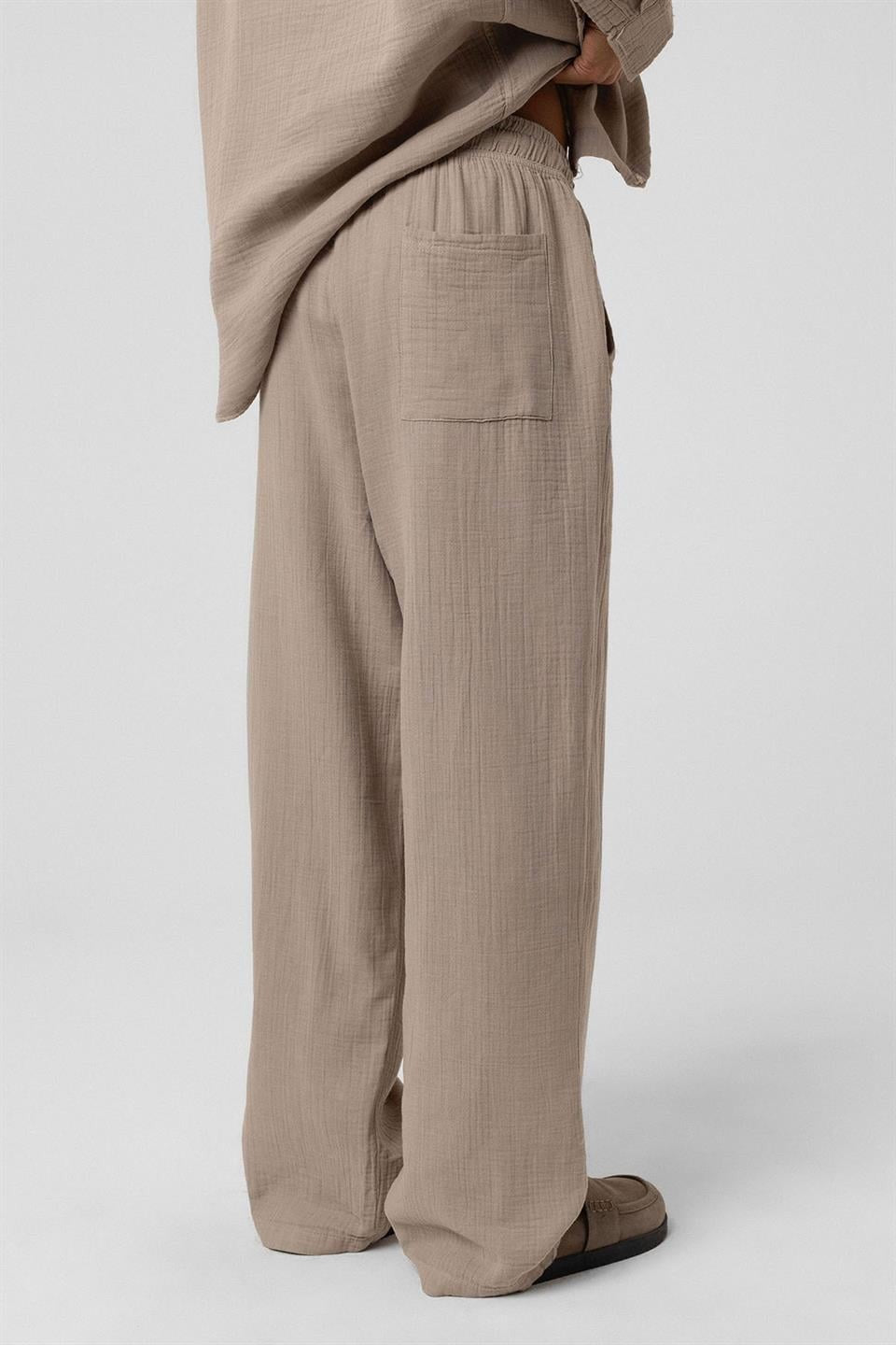 Baggy-Fit Muslin Linen Pants