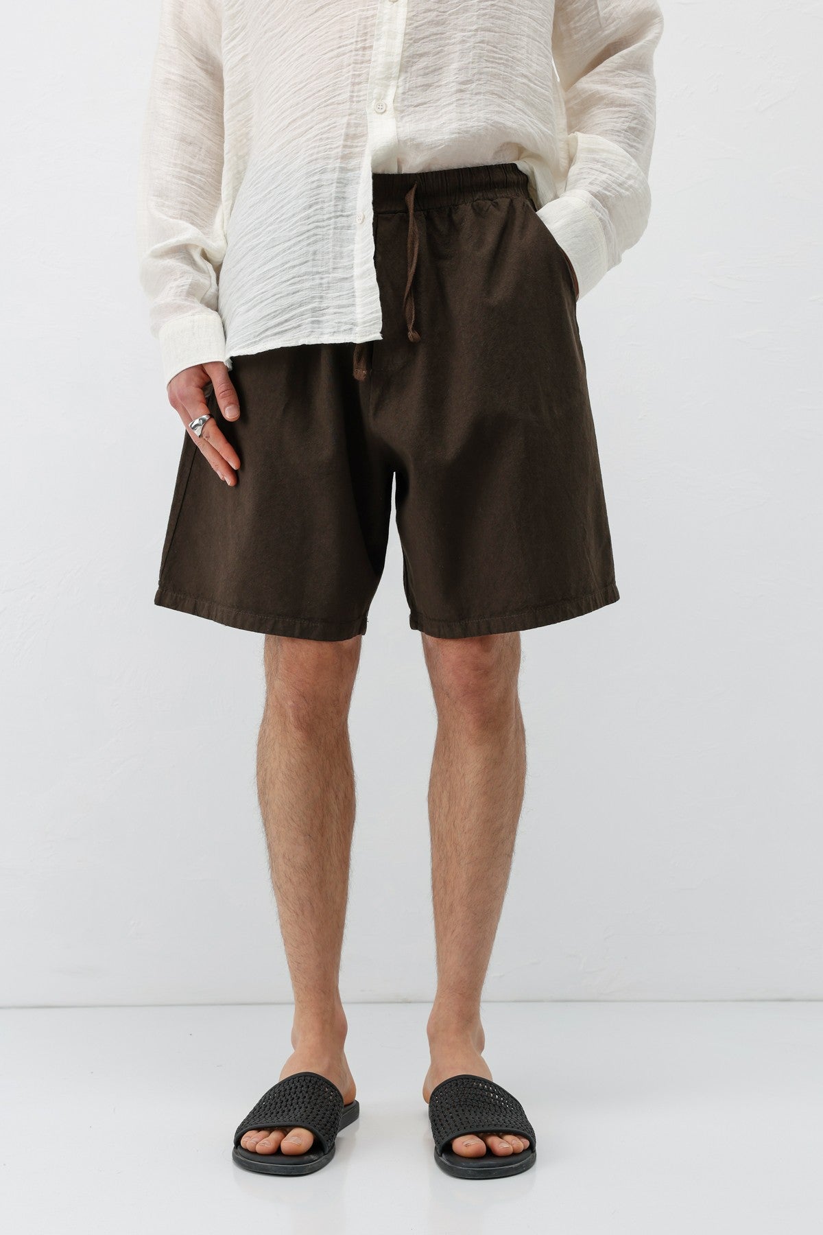 Oversized Linen Shorts