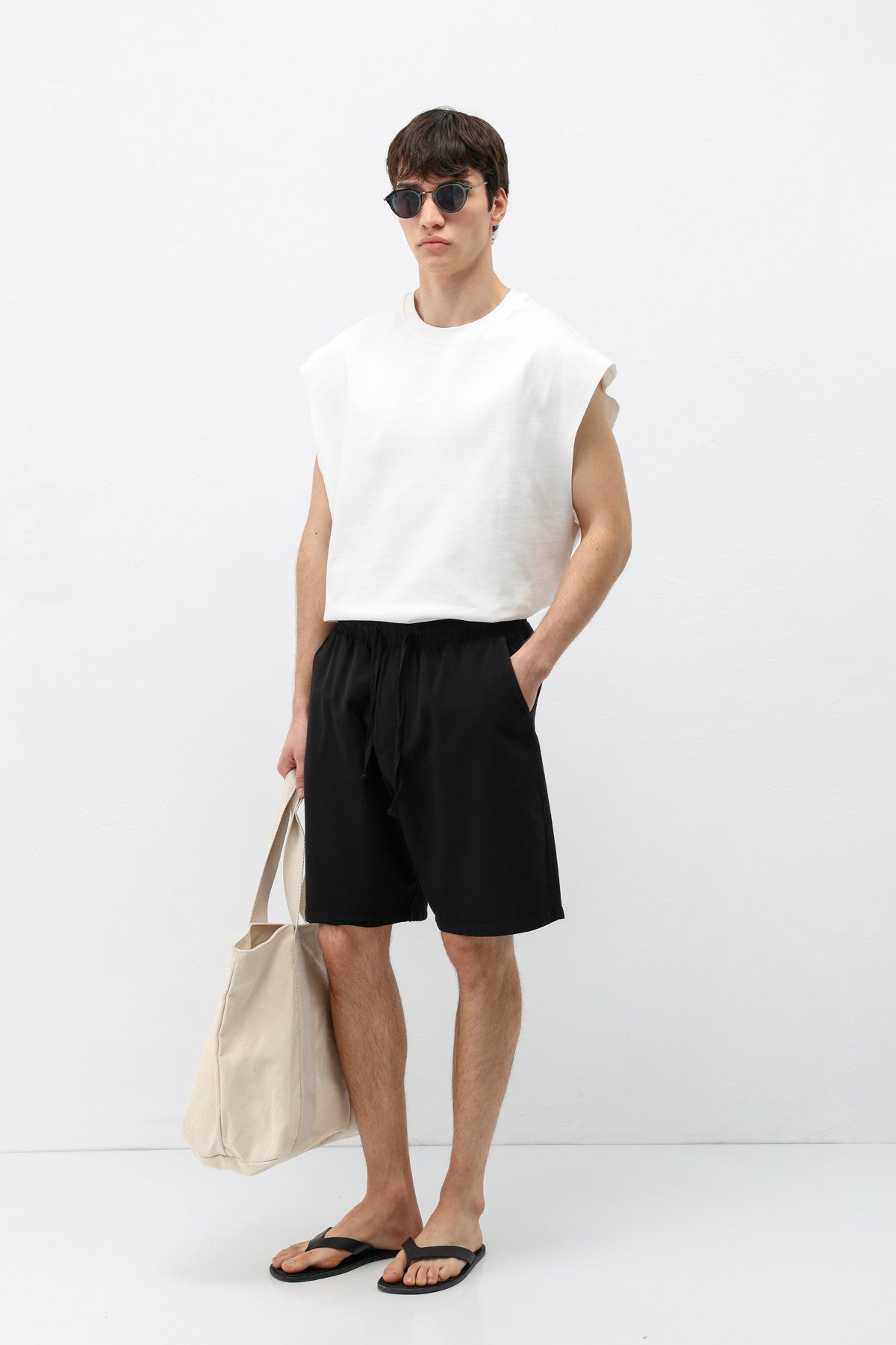 Oversized Linen Shorts