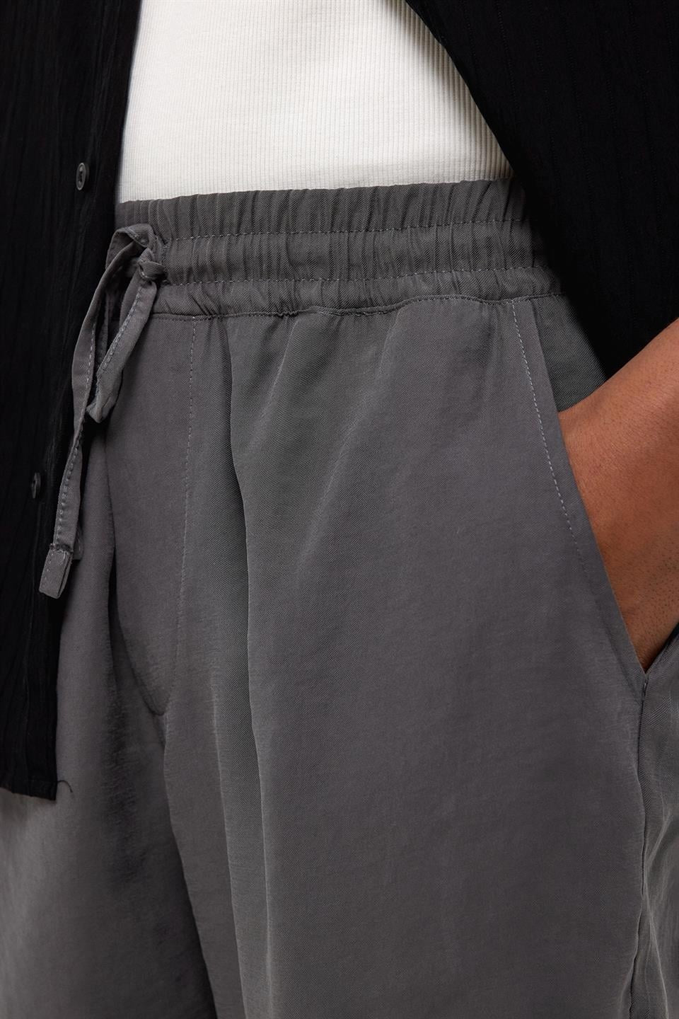 Oversized Modal Fabric Bermuda Shorts