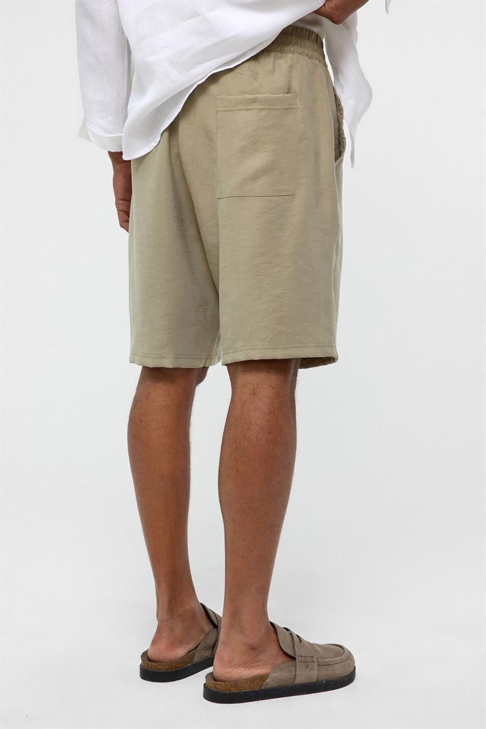 Oversized Modal Fabric Bermuda Shorts