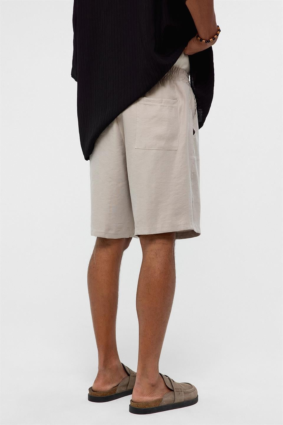 Oversized Modal Fabric Bermuda Shorts