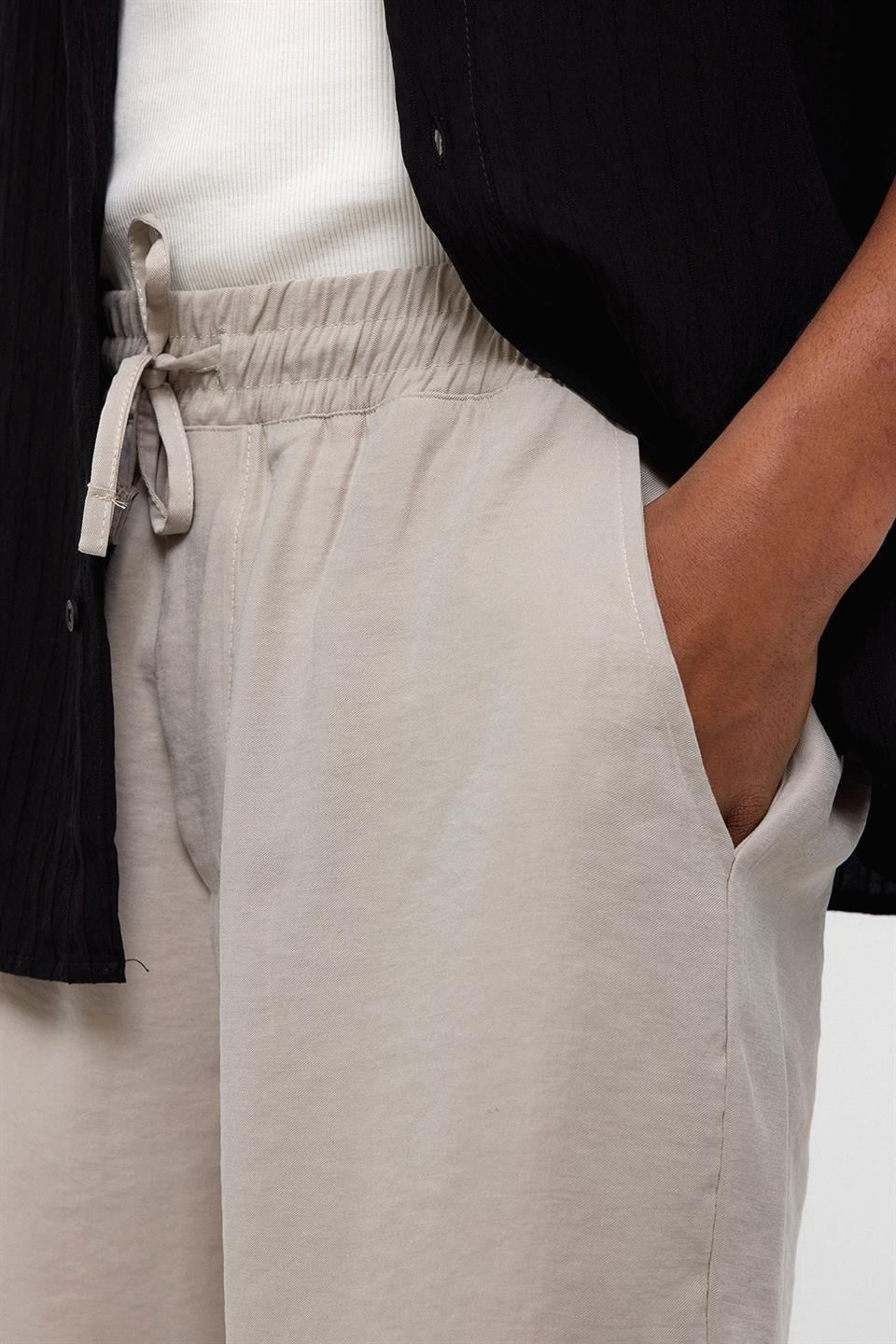 Oversized Modal Fabric Bermuda Shorts