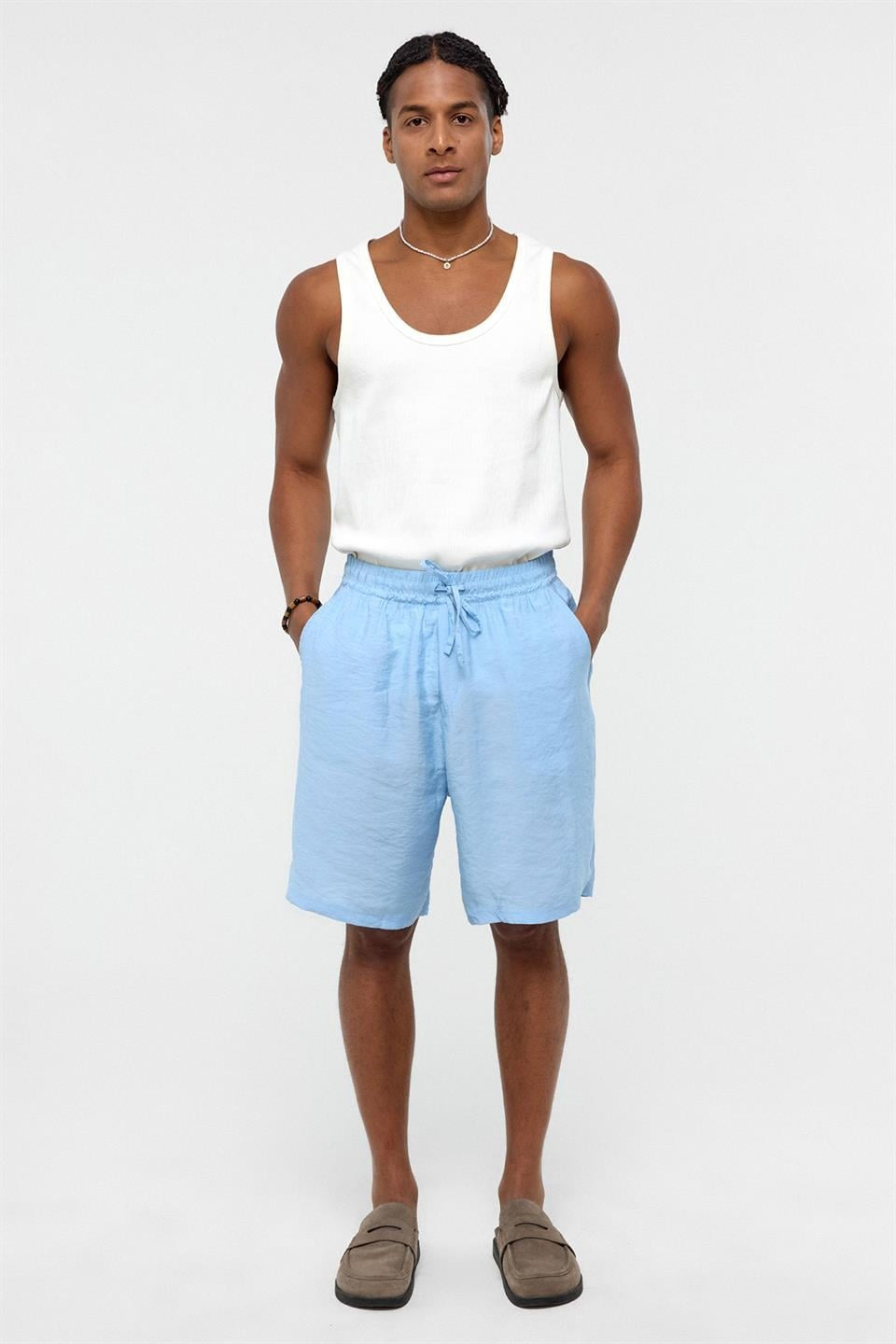 Oversized Modal Fabric Bermuda Shorts
