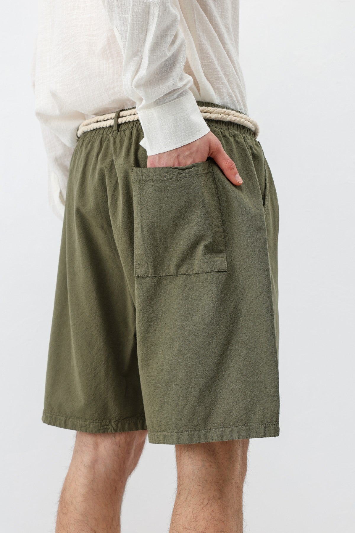 Oversized Linen Shorts with a Waistband