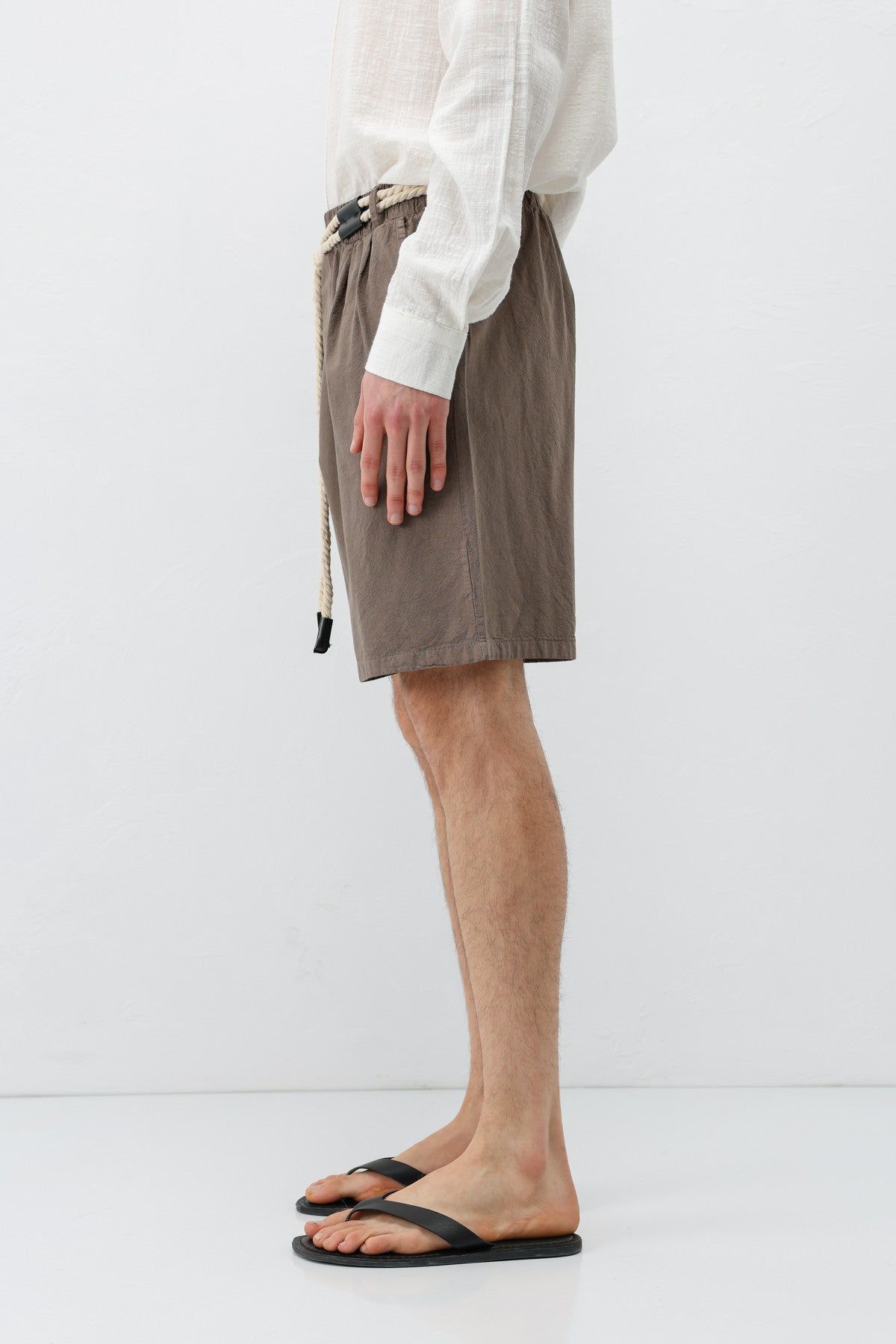 Oversized Linen Shorts with a Waistband