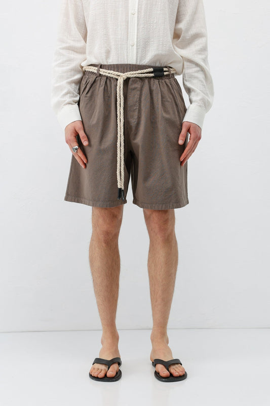 Oversized Linen Shorts with a Waistband