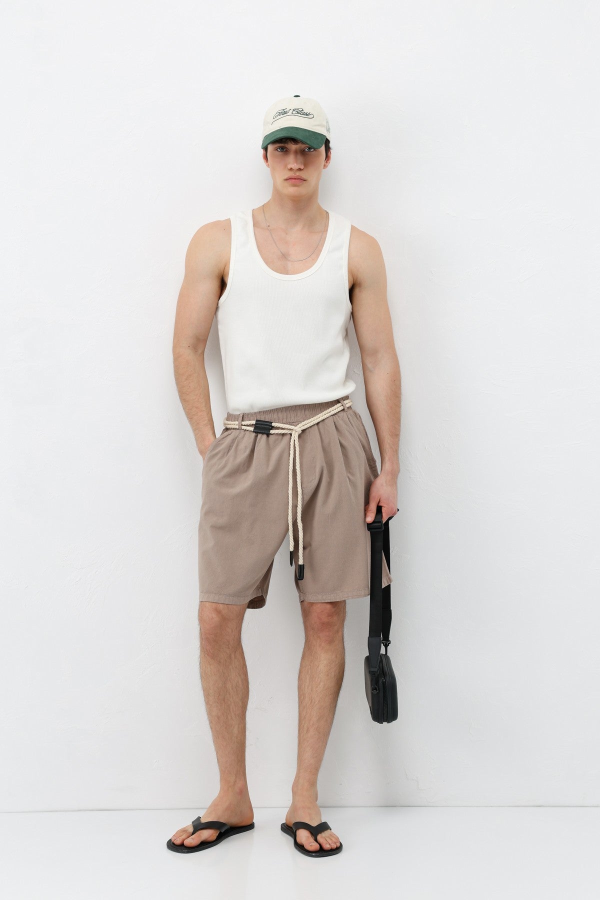 Oversized Linen Shorts with a Waistband