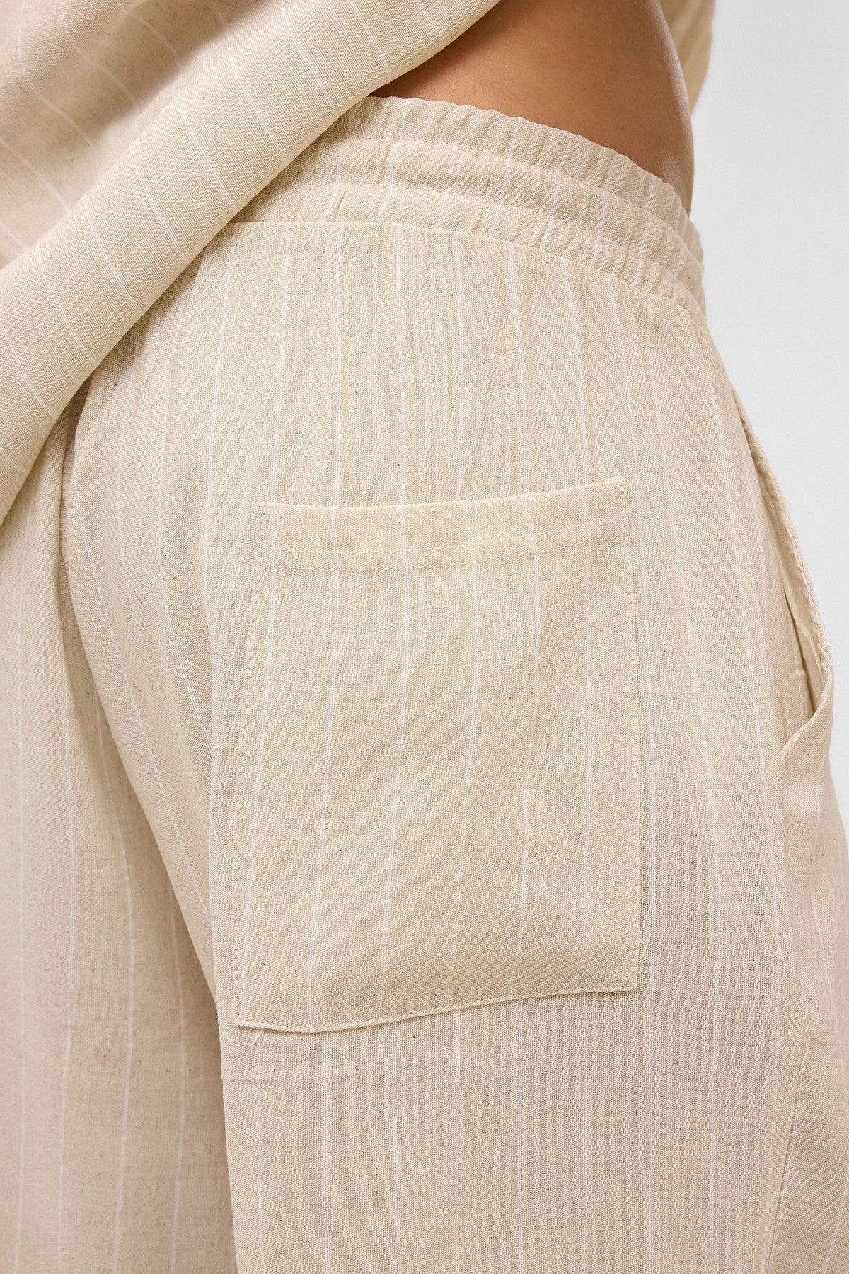 Oversized Striped Linen Shorts