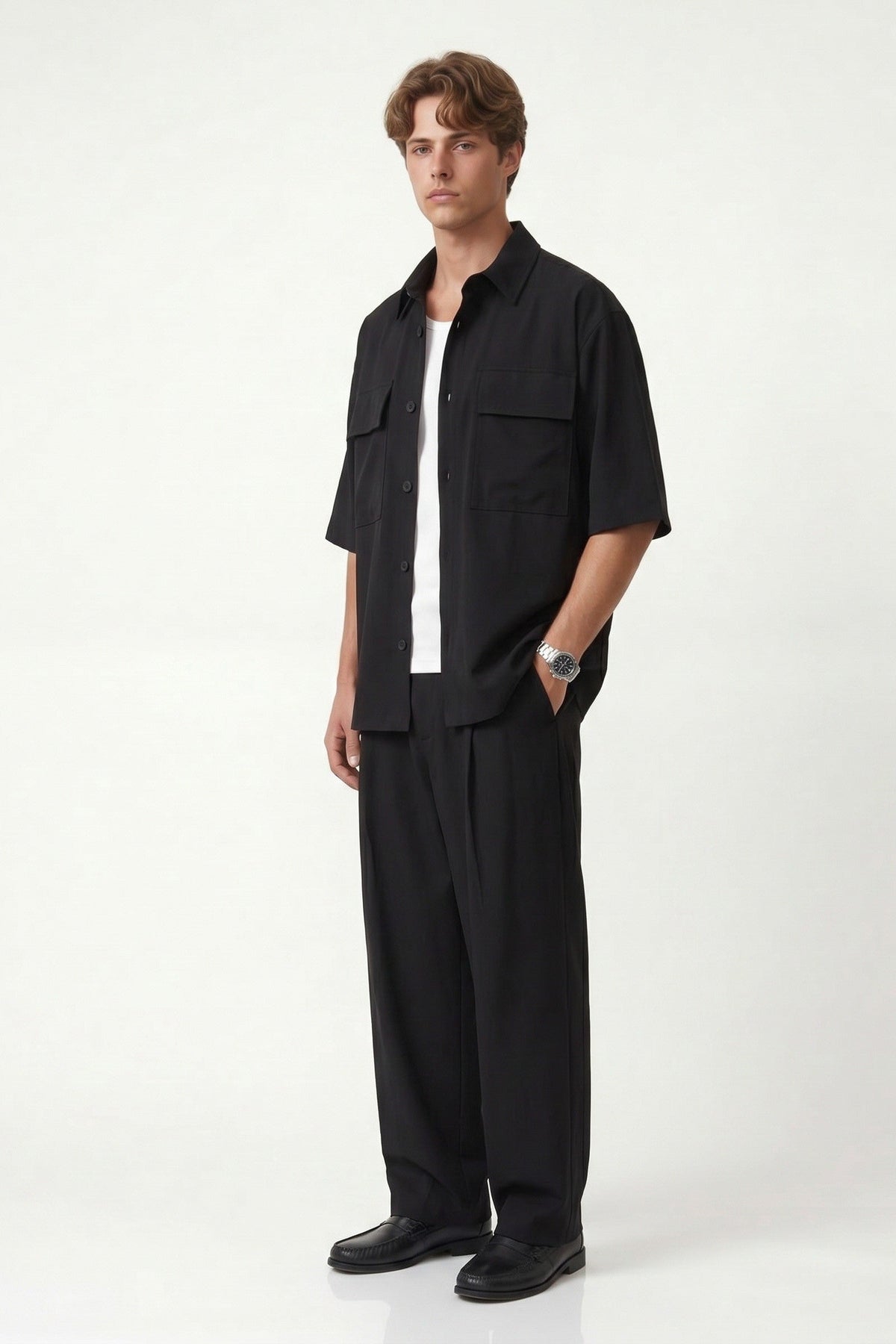 Super Baggy Fit Stretch Fabric Pants
