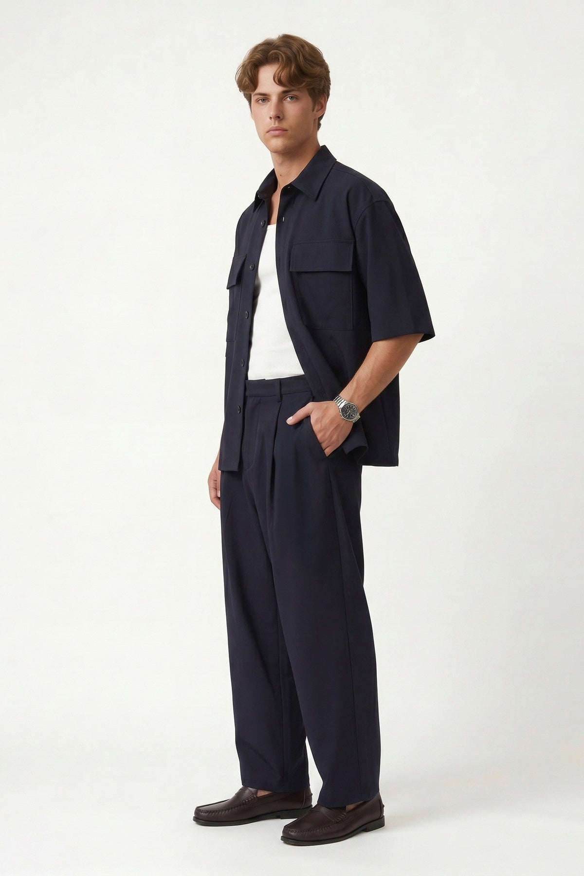 Super Baggy Fit Stretch Fabric Pants