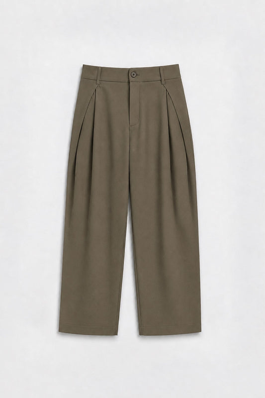 Barrel-Fit Cotton Pants
