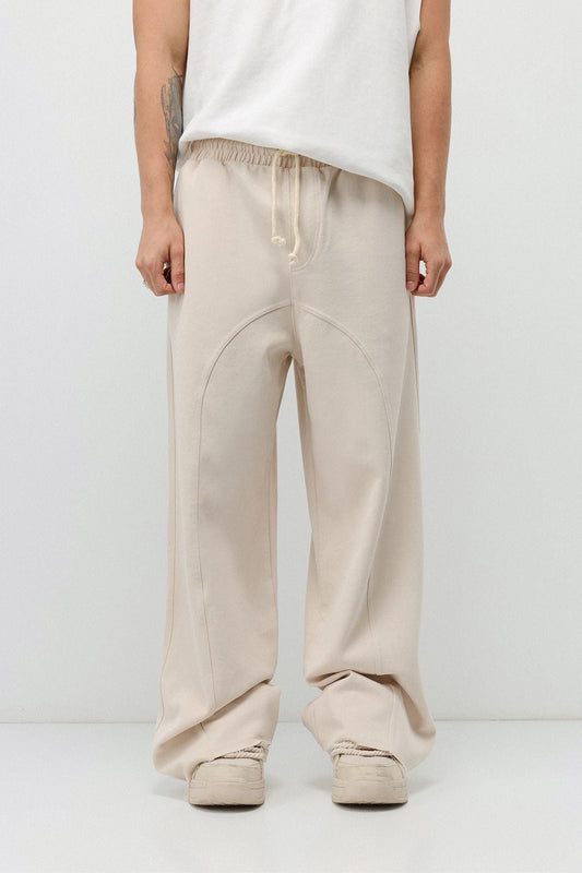 Baggy Sweatpants with Stitched Details, Machine Washable