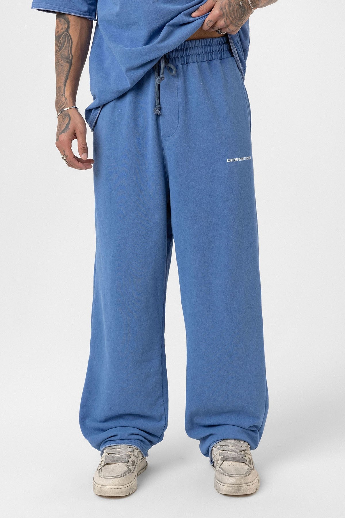 Oversized Washable Sweatsuit Set - Indigo