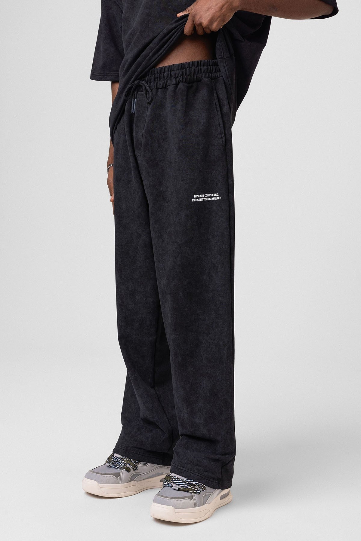 Oversized Sweatsuit Set with Back Print (Washed)