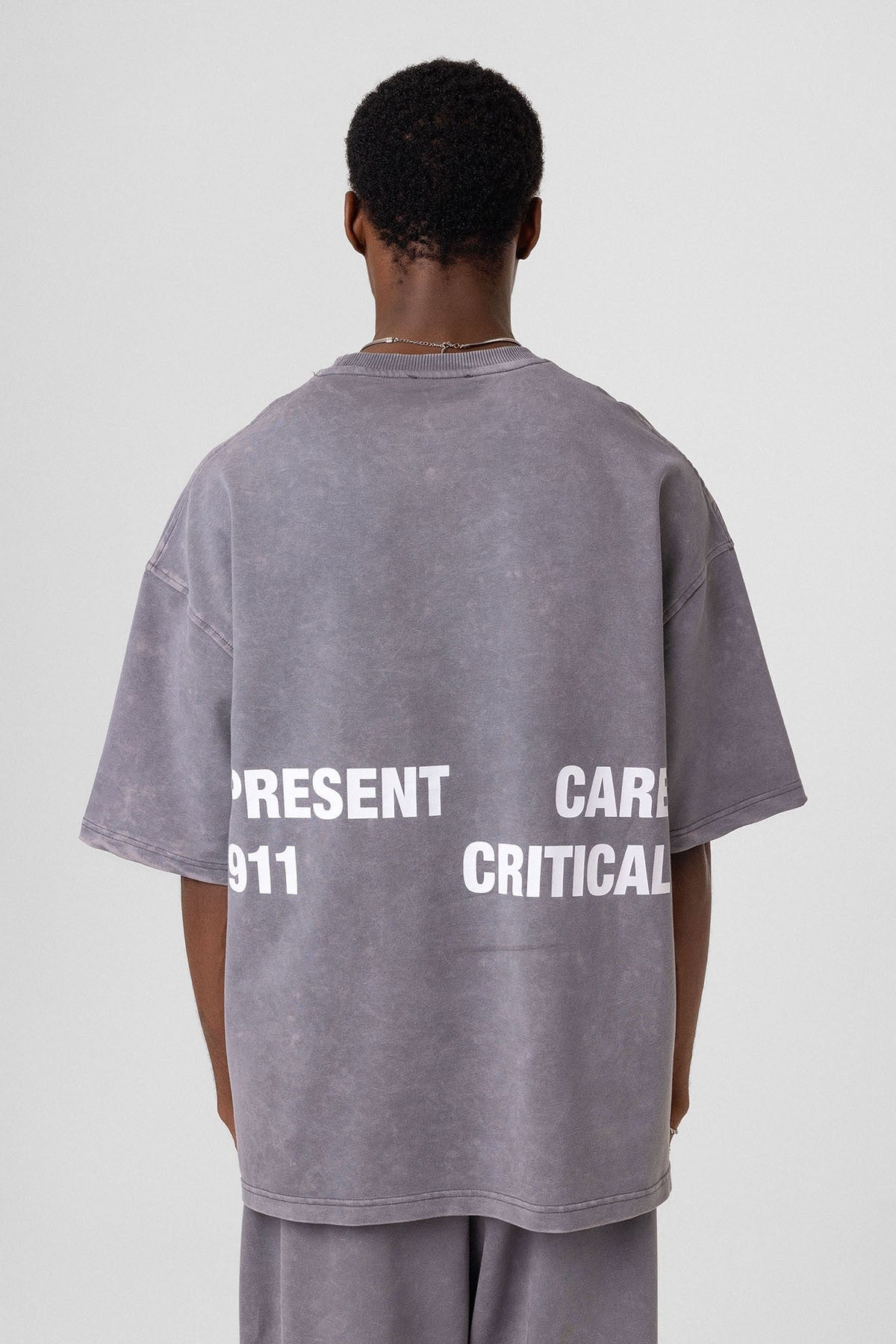 Oversized Sweatsuit Set with Back Print (Washed)
