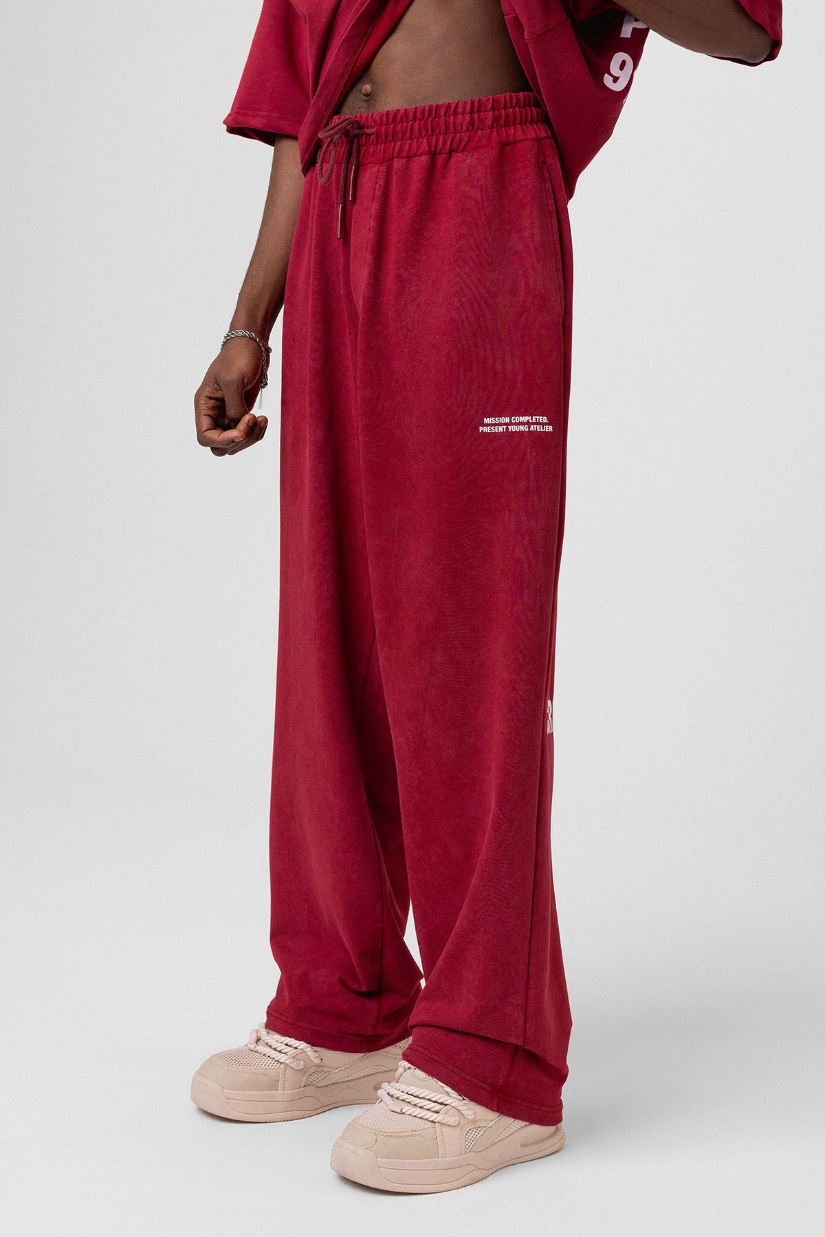 Oversized Sweatsuit Set with Back Print (Washed)