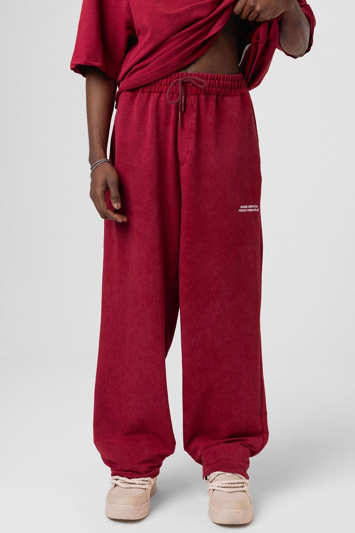 Oversized Sweatsuit Set with Back Print (Washed)